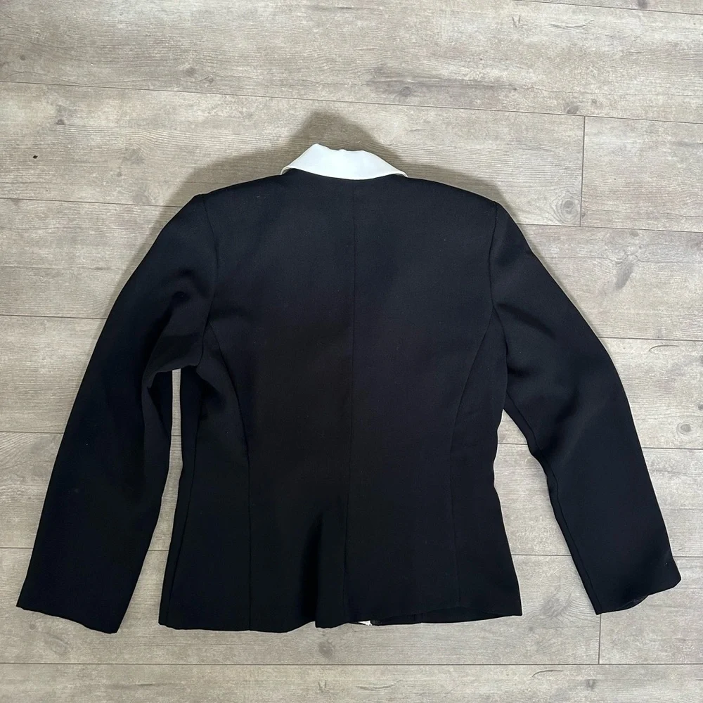Danny & Nicole Shoulder Pad Black White Blazer Suit Jacket Women’s 12